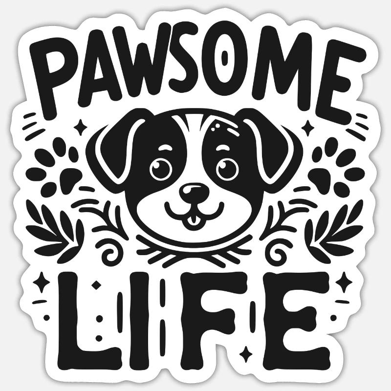 Pawsome Life - Sticker size S (10 x 10 cm) - white matte