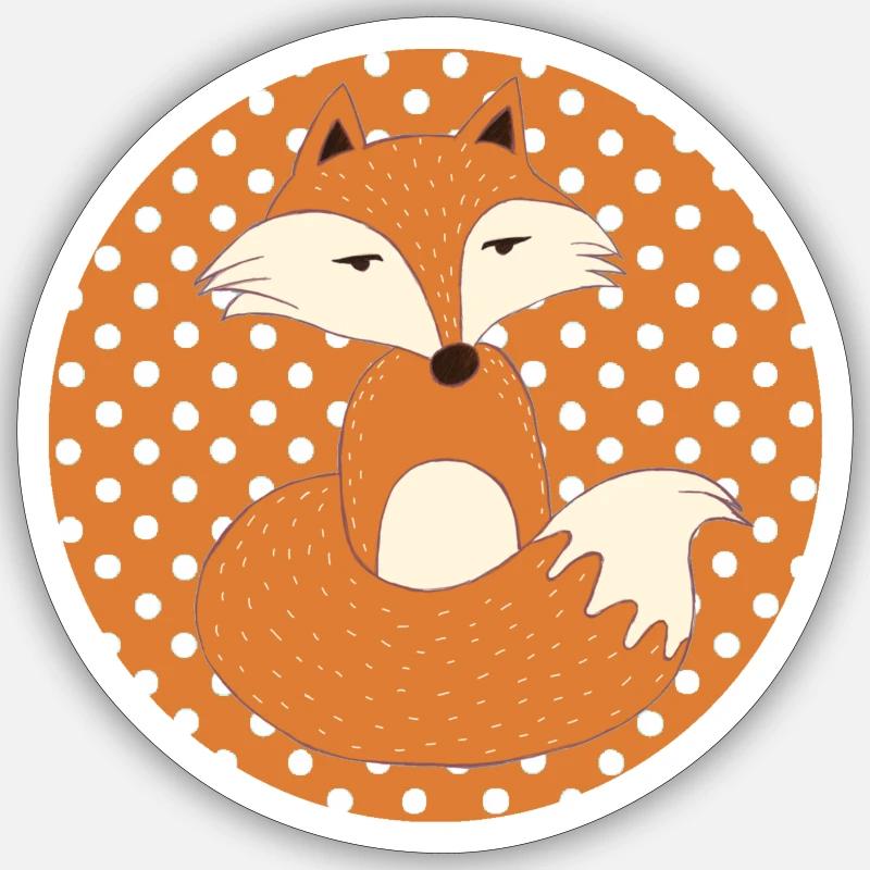 Fuchs Dots Schlauer Fuchs Kinder Sticker Größe S (10 x 10 cm)