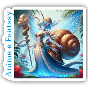 QueenSnails01a - Sticker size S (10 x 10 cm) - white matte - Front