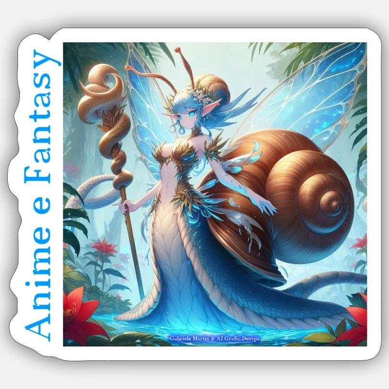 QueenSnails01a - Sticker size S (10 x 10 cm) - white matte