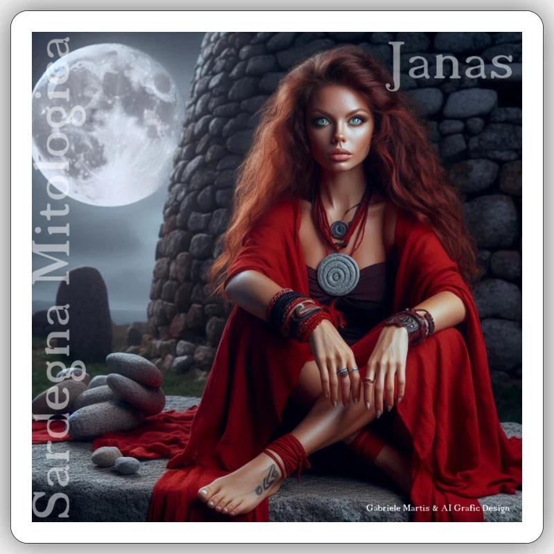 Janas01 - Sticker taille S (10 x 10 cm) - blanc mat