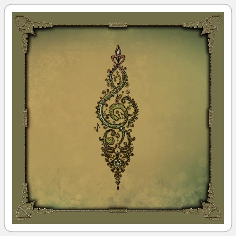 Clé de sol ornée Sticker taille S (10 x 10 cm)