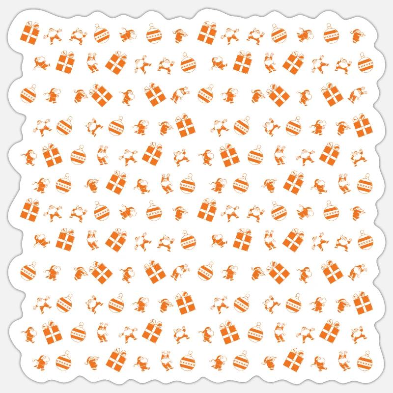 Santa Claus - Pattern - Sticker size S (10 x 10 cm) - white matte