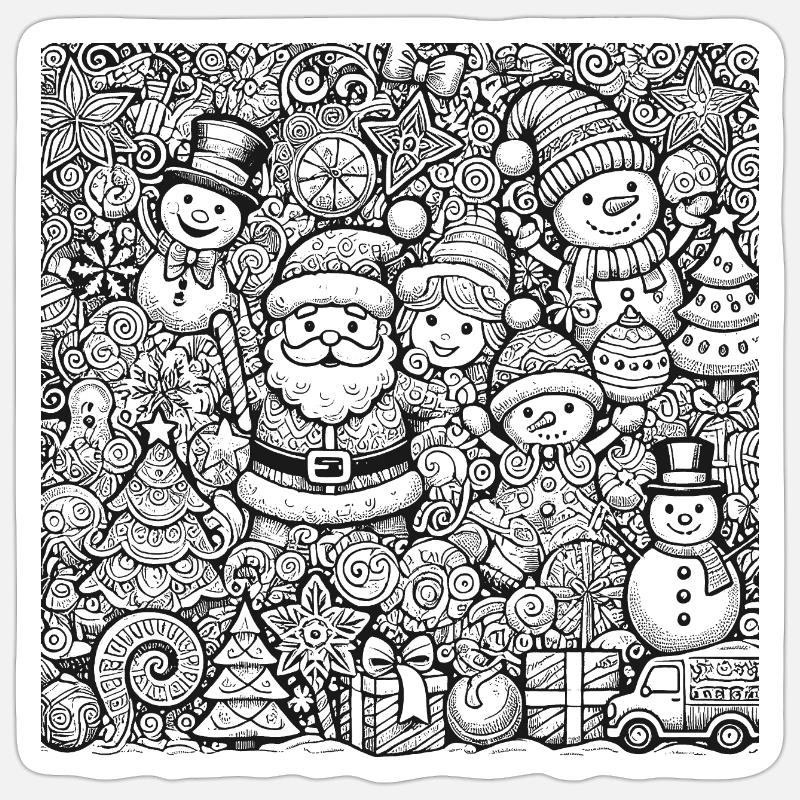 Weihnachten - Sticker Größe S (10 x 10 cm) - Mattweiß