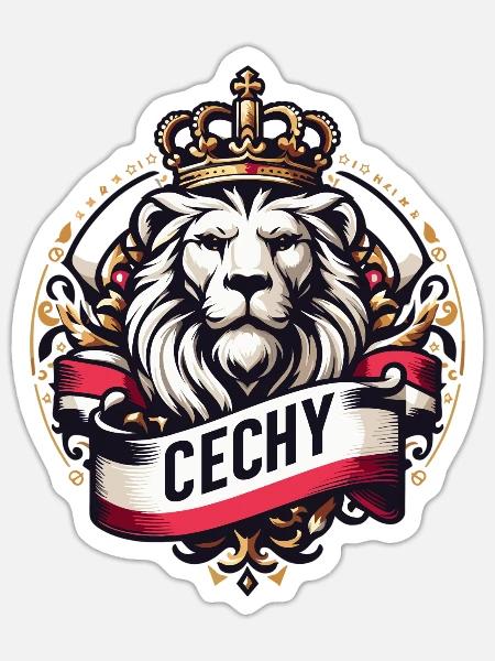Cechy Böhmen Tschechien Löwe Flagge Geschenk - Sticker Größe S (10 x 10 cm) - Mattweiß