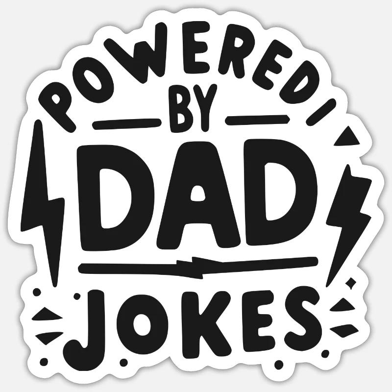 Propulsé par Dad Jokes Sticker taille S (10 x 10 cm)