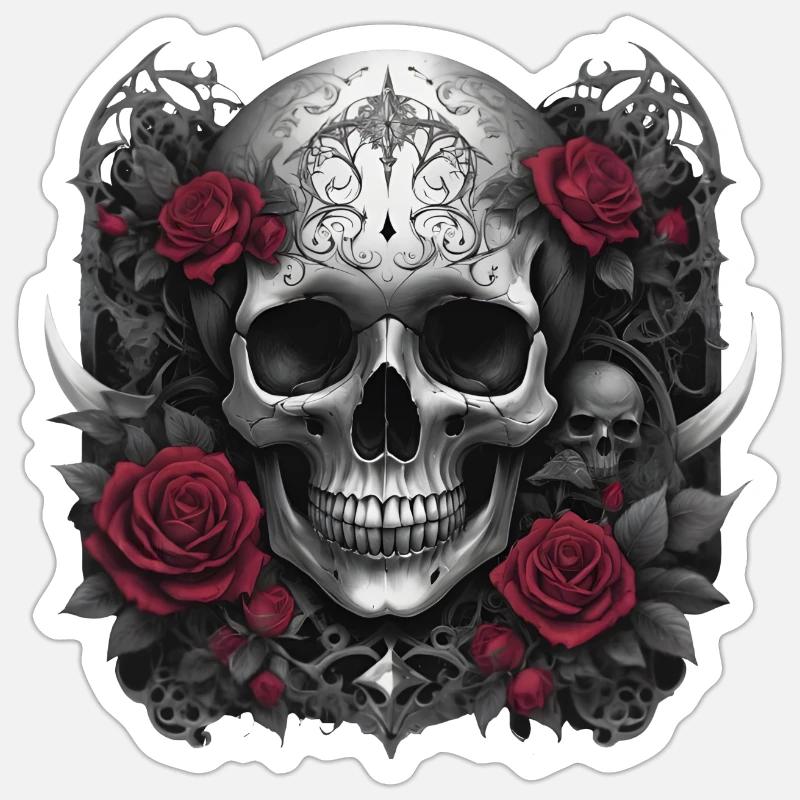 Gothic Skull Sticker size S (10 x 10 cm)