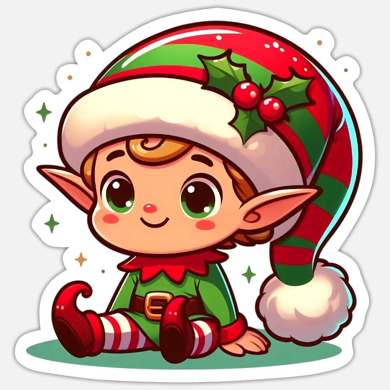 Elf 3 - Sticker Größe S (10 x 10 cm) - Mattweiß