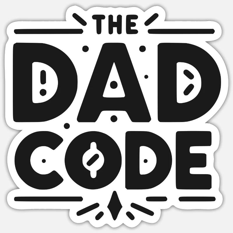 Le code du papa - Sticker taille S (10 x 10 cm) - blanc mat