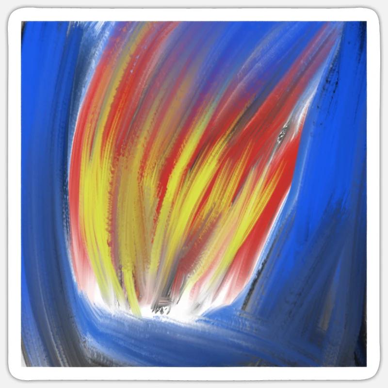 feu de l'ocean - Sticker taille S (10 x 10 cm) - blanc mat