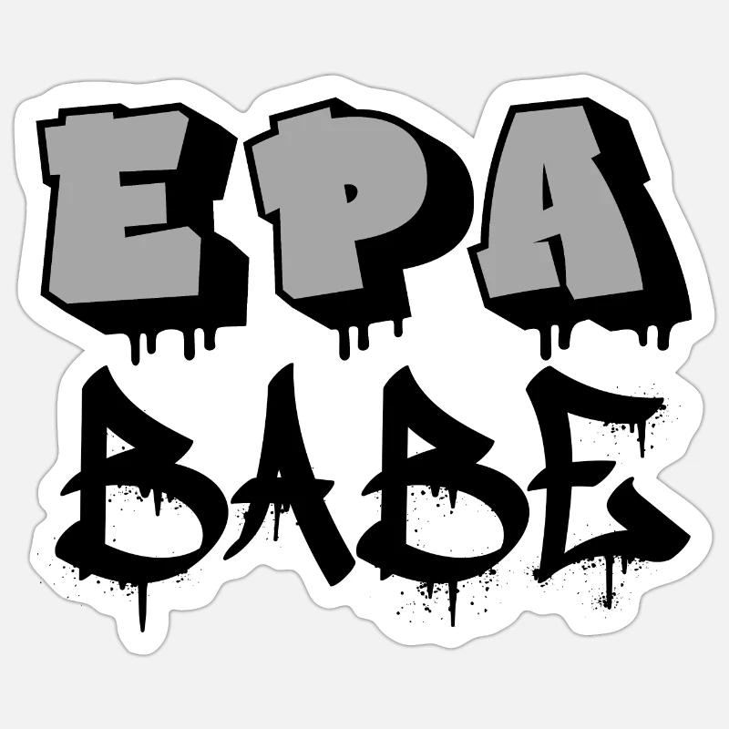 Bébé EPA - Sticker taille S (10 x 10 cm) - blanc mat