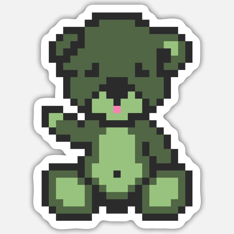 Pixel Bear Zombie - Sticker size S (10 x 10 cm) - white matte