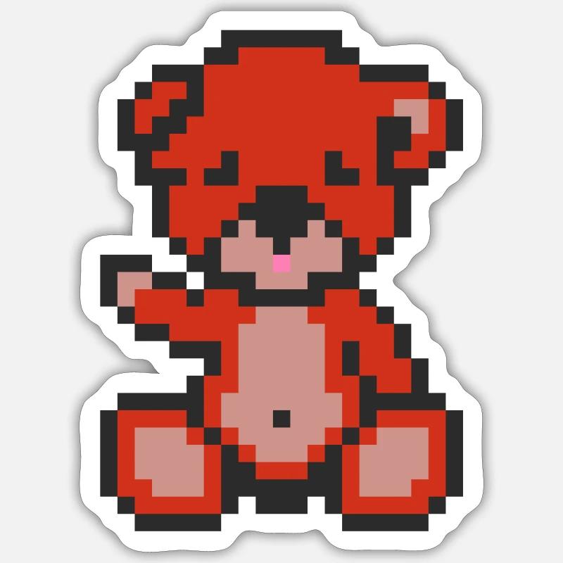 Pixel Bear Pepper - Sticker size S (10 x 10 cm) - white matte