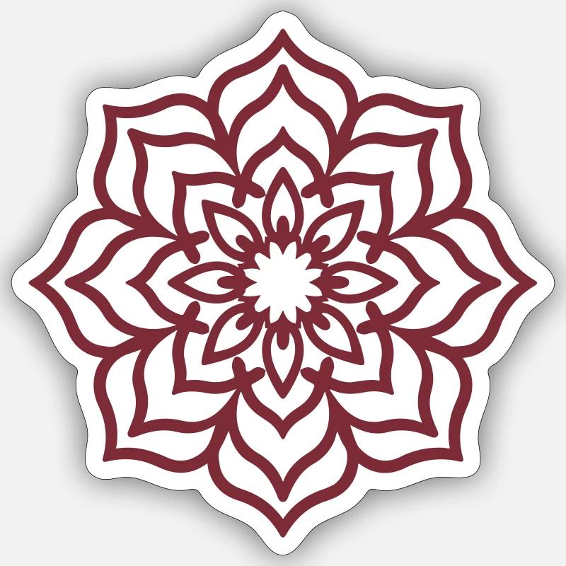 Elegante Mandala-Blume - Sticker Größe S (10 x 10 cm) - Mattweiß