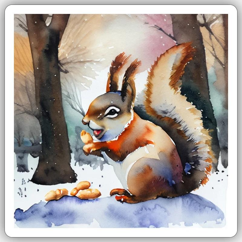 Schätze des Winters - Sticker Größe S (10 x 10 cm) - Mattweiß