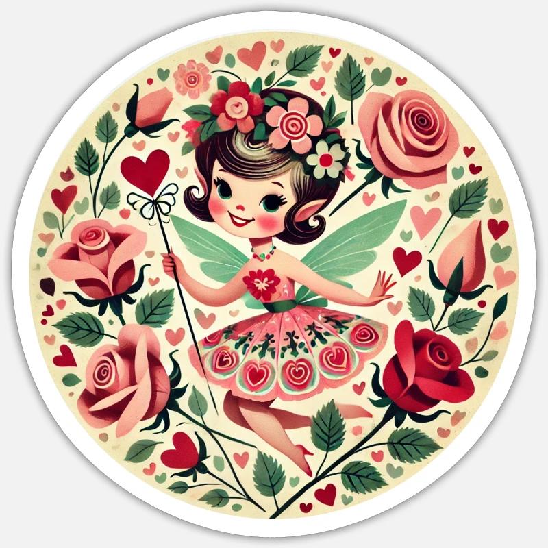 Pixie Valentine - Sticker taille S (10 x 10 cm) - blanc mat