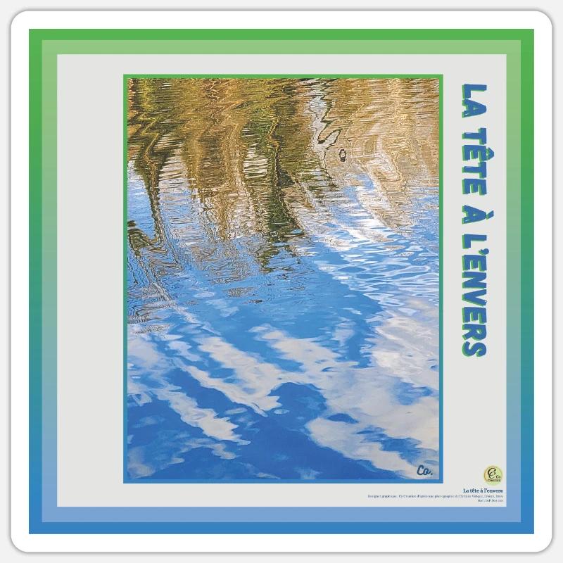 Upside down, square Sticker size S (10 x 10 cm)