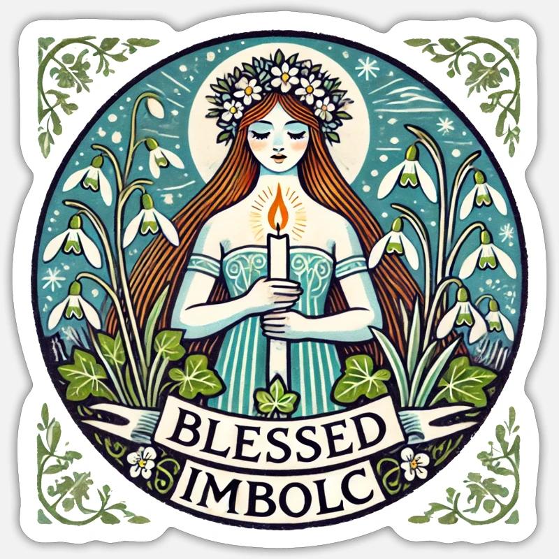 Imbolc - Sticker taille S (10 x 10 cm) - blanc mat