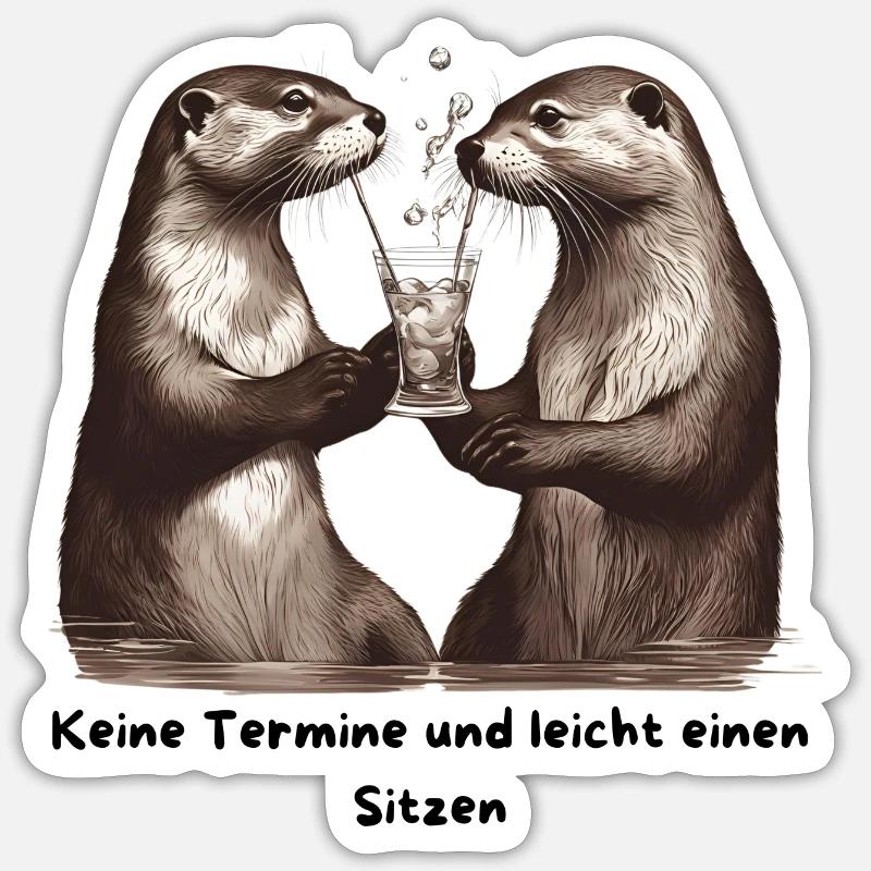 Fischotter Sticker Größe S (10 x 10 cm)