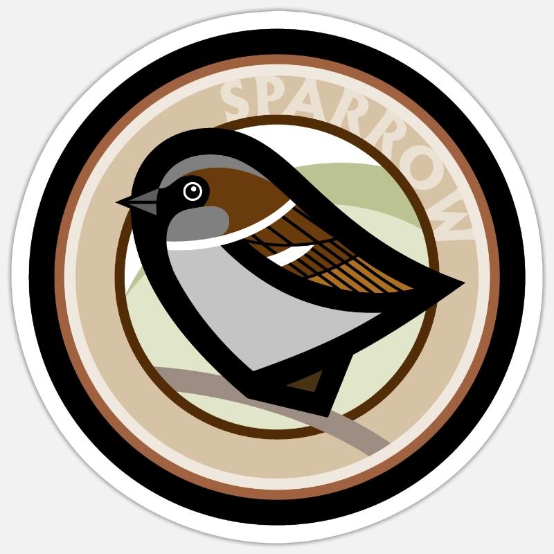 Sparrow Sticker size S (10 x 10 cm)