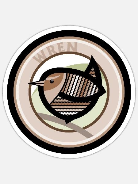 Zaunkönig - Sticker Größe S (10 x 10 cm) - Mattweiß