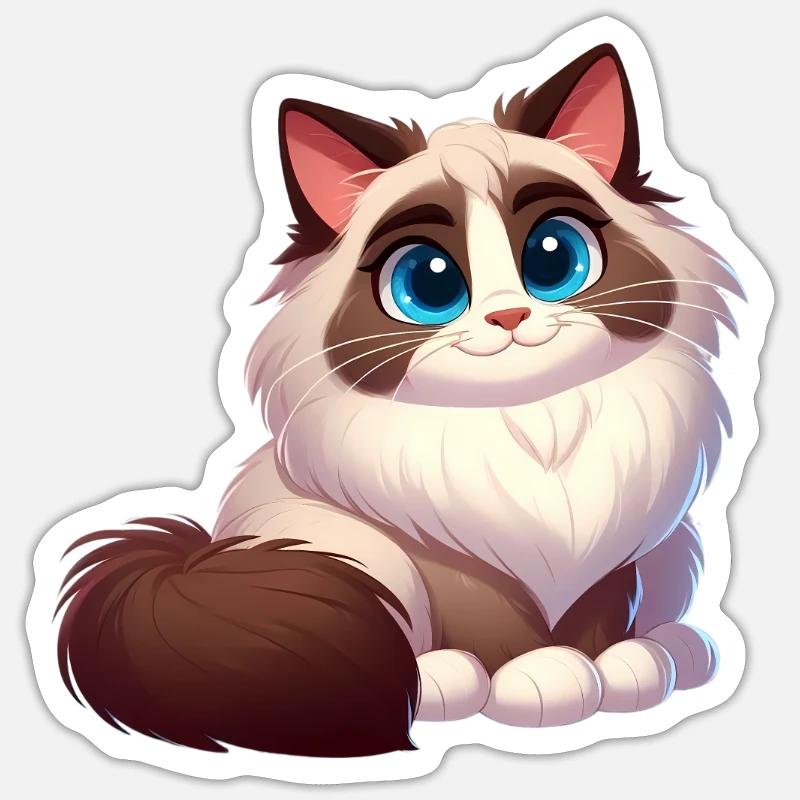 ragdoll 14 - Sticker size S (10 x 10 cm) - white matte