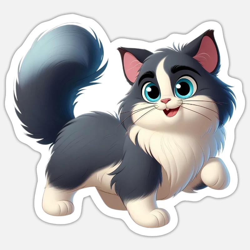 ragdoll 12 - Sticker taille S (10 x 10 cm) - blanc mat