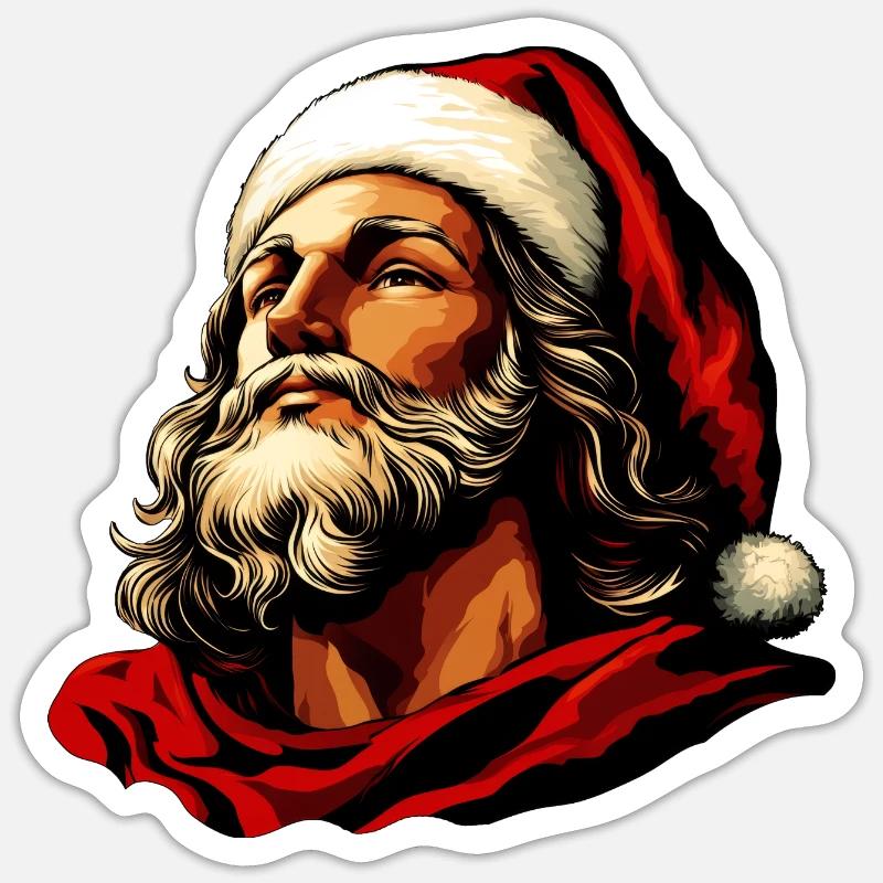 Jésus Noël - Sticker taille S (10 x 10 cm) - blanc mat