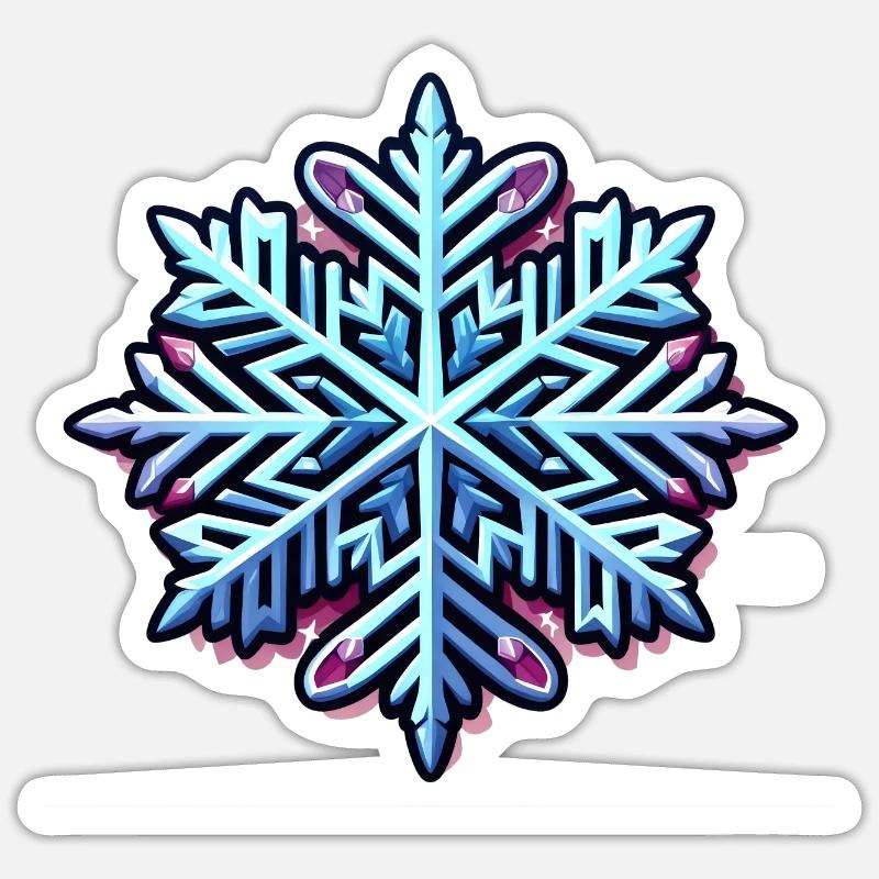 Flocon de neige - Sticker taille S (10 x 10 cm) - blanc mat