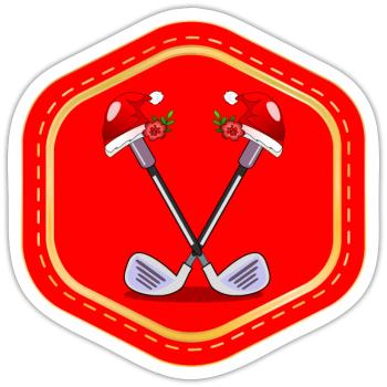 WEIHNACHTEN GOLFSPIELEN GOLFSCHLÄGER - Sticker Größe S (10 x 10 cm) - Mattweiß - Vorne