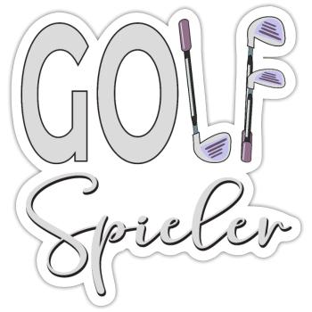 GOLFSPIELER GOLFSCHLÄGER - Sticker Größe S (10 x 10 cm) - Mattweiß - Vorne