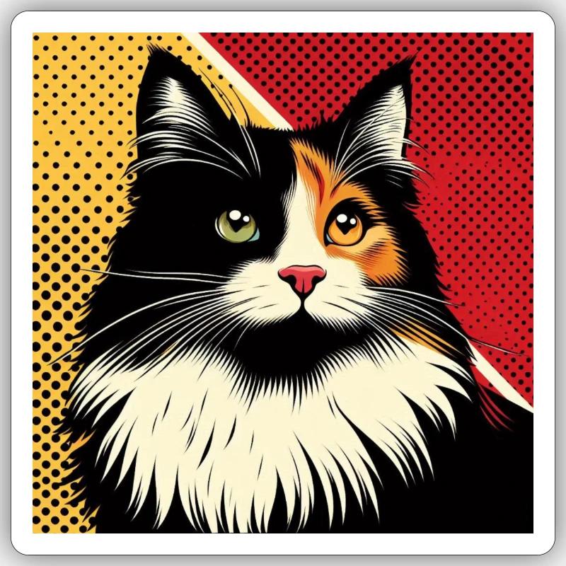 Kat 1 2 - Sticker Größe S (10 x 10 cm) - Mattweiß