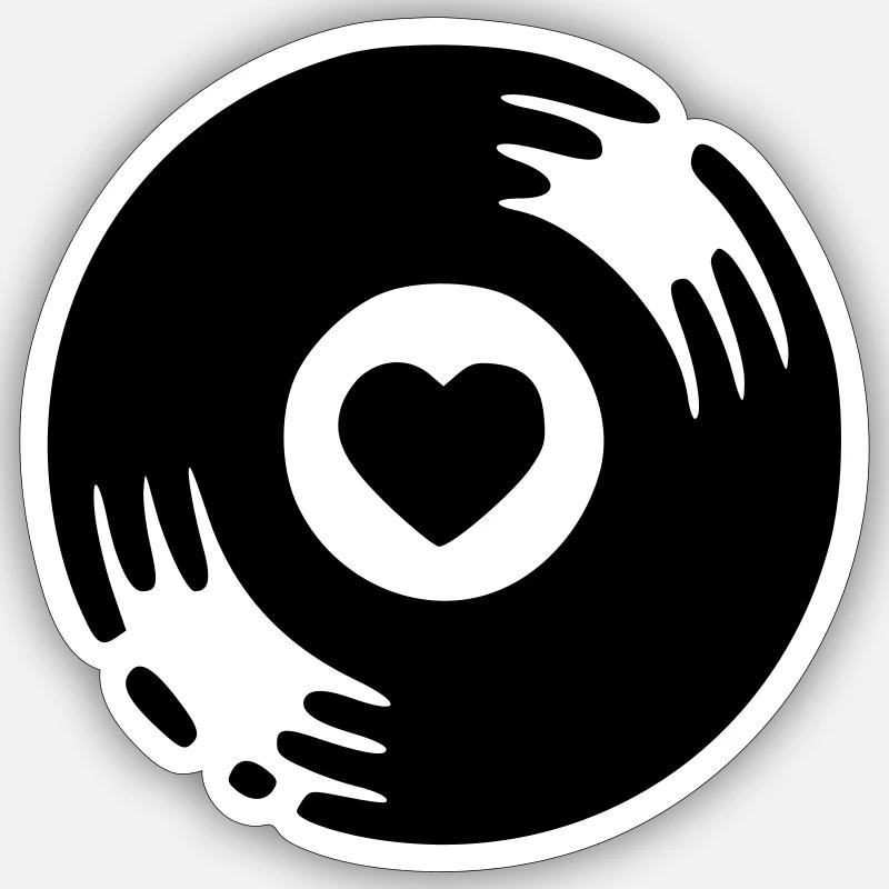 Vinyl disque - Sticker taille S (10 x 10 cm) - blanc mat