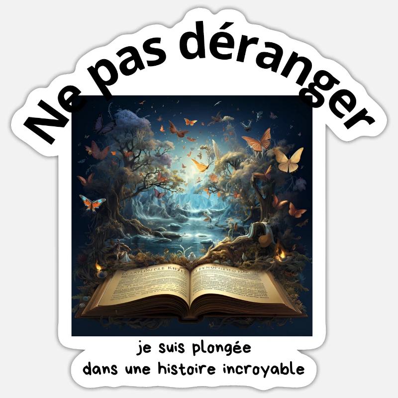 Ne pas déranger lecture Sticker taille S (10 x 10 cm)