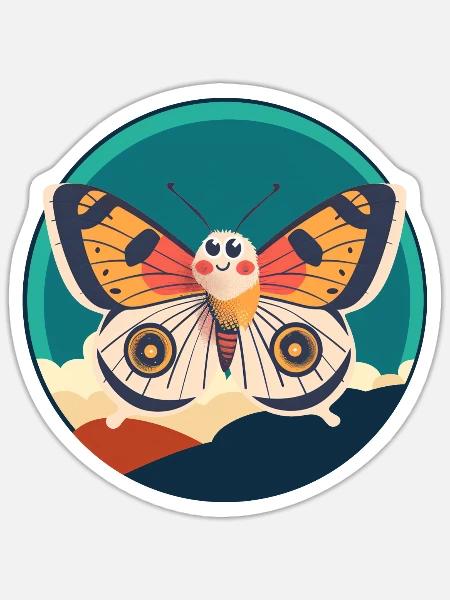 Schmetterling Waldbewohner Tierliebhaber - Sticker Größe S (10 x 10 cm) - Mattweiß