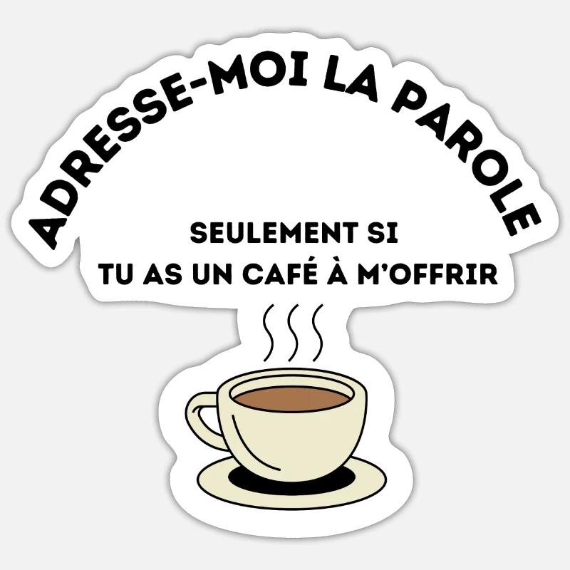 Café à offrir - Sticker taille S (10 x 10 cm) - blanc mat