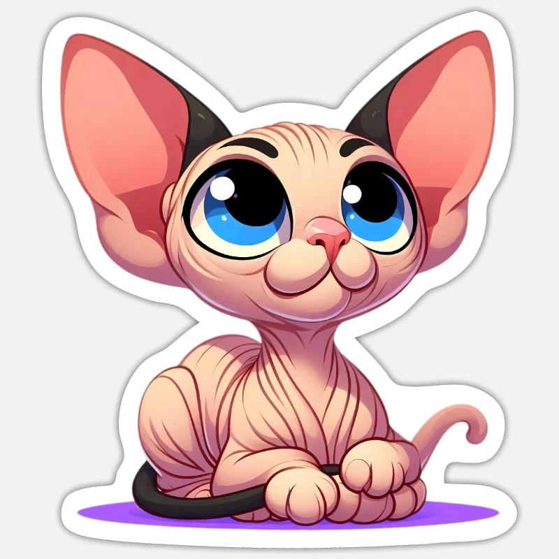 sphynx 2 - Sticker taille S (10 x 10 cm) - blanc mat