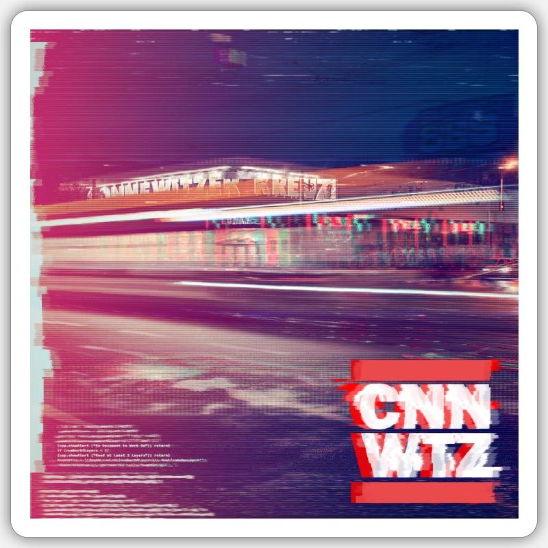 CNNWTZ - Sticker formato S (10 x 10 cm) - bianco opaco