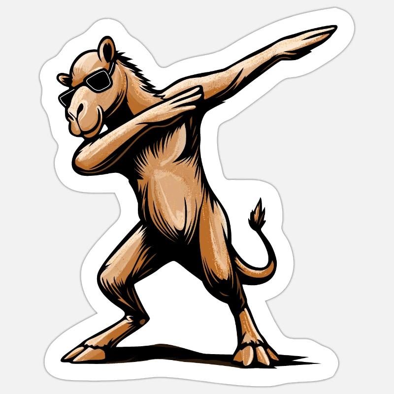 Stylish Dabbing Dromedary Design Gift Sticker size S (10 x 10 cm)