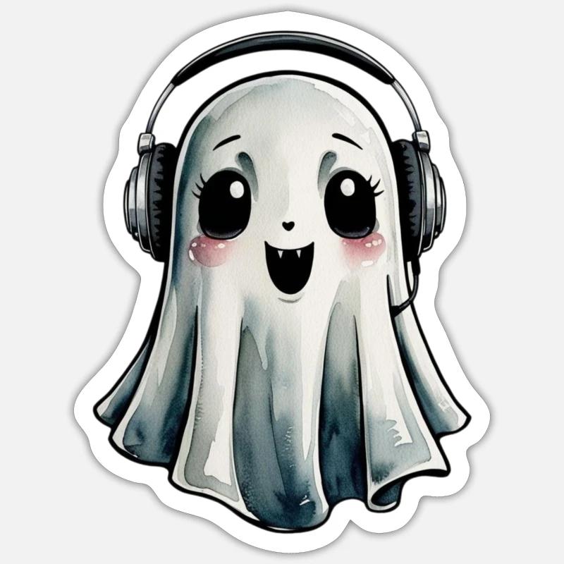 Cute Vampire Ghost - Sticker size S (10 x 10 cm) - white matte