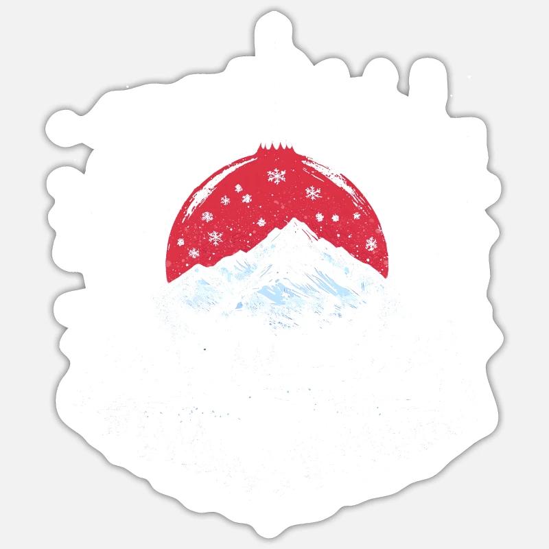 Winterlandschaft in einer Weihnachtskugel Sticker Größe S (10 x 10 cm)