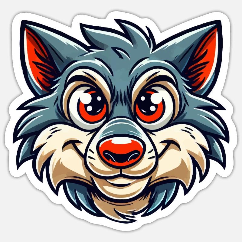 Wolf Comic Sticker Größe S (10 x 10 cm)