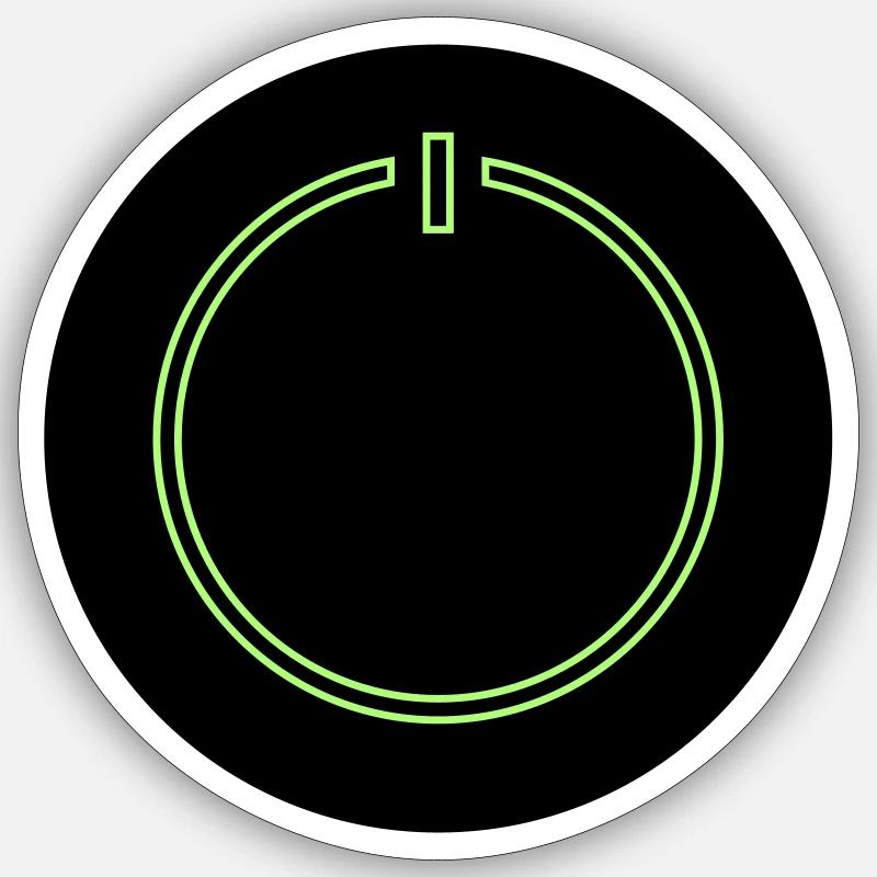 Power Button Sticker size S (10 x 10 cm)