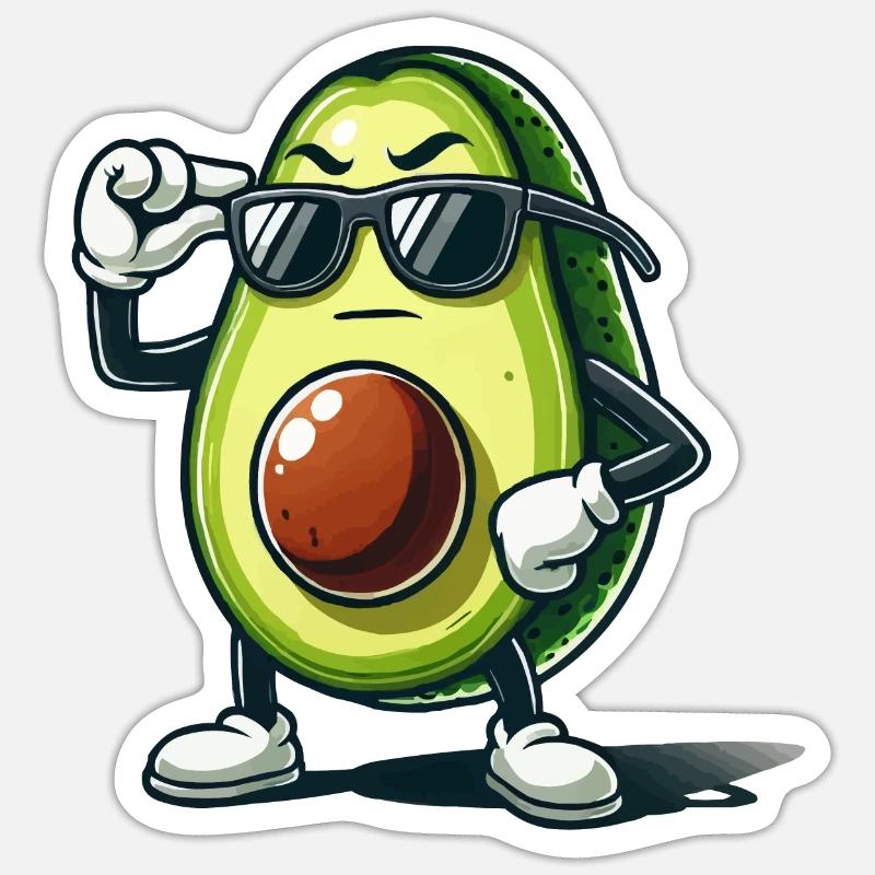 Avocat - Sticker taille S (10 x 10 cm) - blanc mat