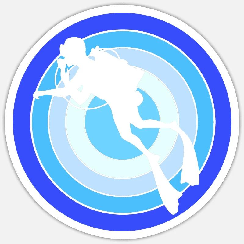 Dive - Sticker size S (10 x 10 cm) - white matte