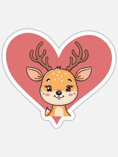 Hirschgeweih Hirschjagd Waldbewohner - Sticker Größe S (10 x 10 cm) - Mattweiß