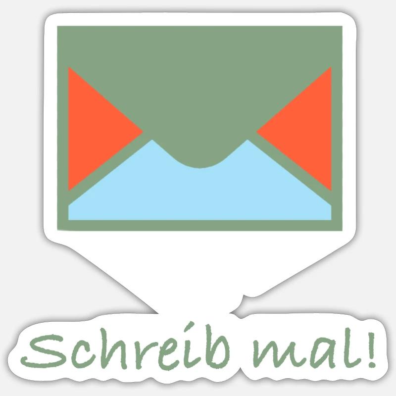 Enveloppe avec le lettrage écrivez ! - Sticker taille S (10 x 10 cm) - blanc mat