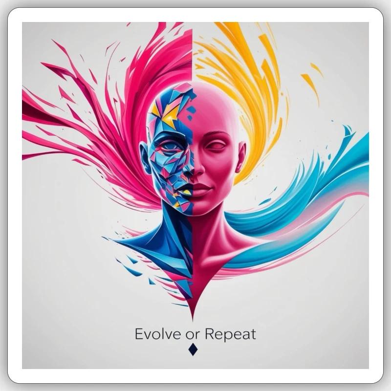 Evolve or repeat Sticker Größe S (10 x 10 cm)