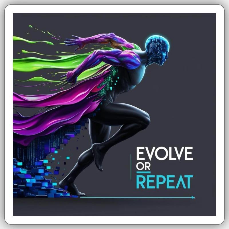 Evolve or Repeat Sticker Größe S (10 x 10 cm)