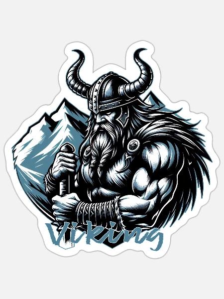 Viking 2 viking - Sticker Größe S (10 x 10 cm) - Mattweiß